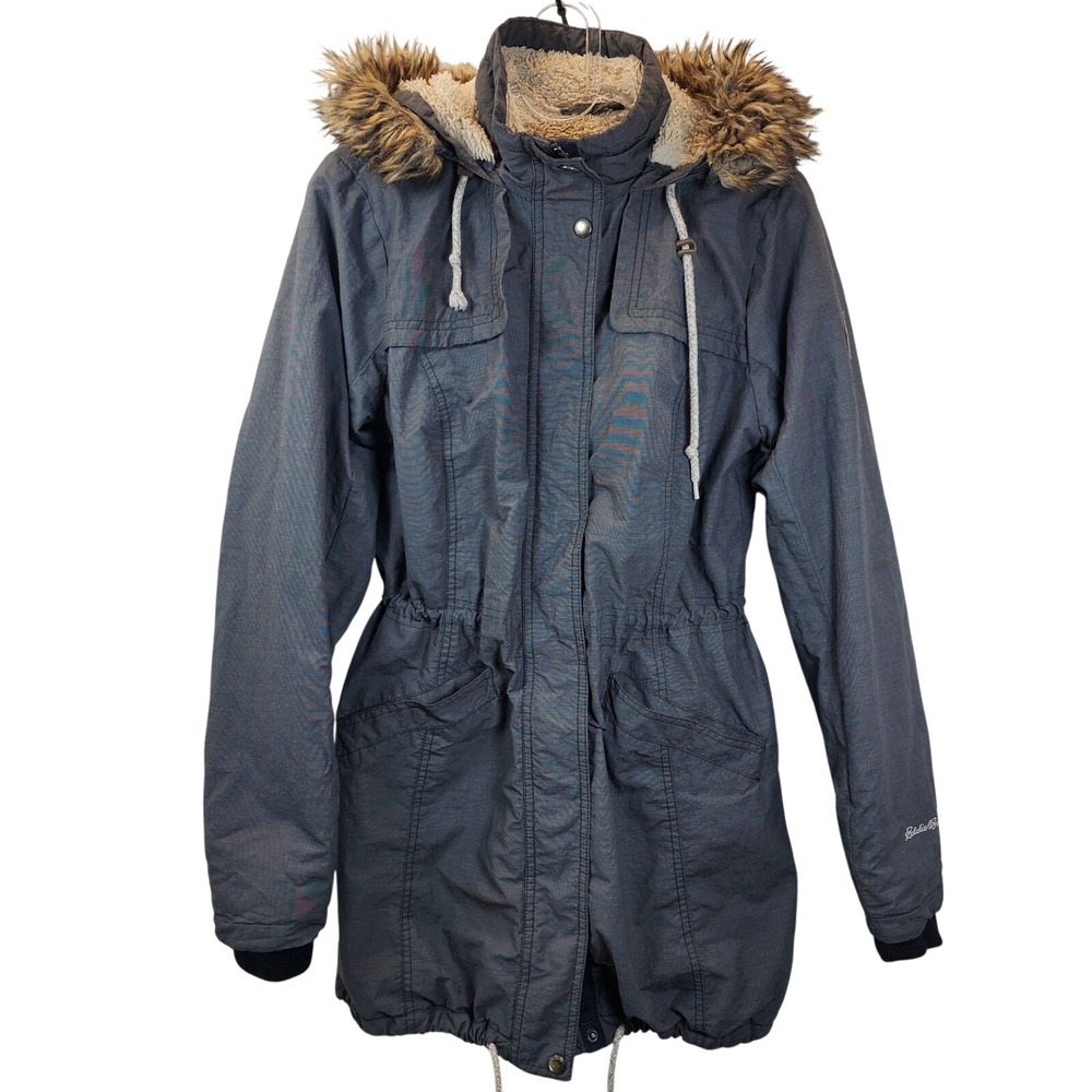 Eddie Bauer Womens Faux Fur Hood Parka Coat Womens Medium Winter Streetwear